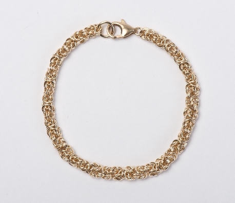 Gallery Gemma Chain Maille Collection Rose Gold Micro Byzantine Br...
