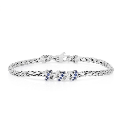 Phillip Gavriel New York  Iconic Woven Collection  Blue Sapphire Sp...