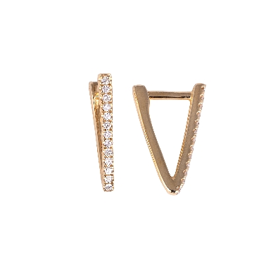 Gallery Gemma Diamond Classics Yellow Gold Diamond V Shape Huggie ...