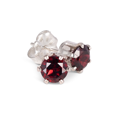 Gallery Gemma Gemstone Collection Garnet Sterling Silver Stud Earr...
