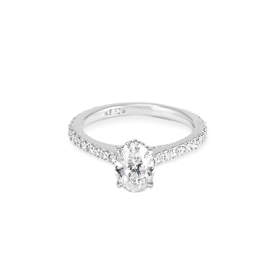 Gallery Gemma Diamond Classics 18k White Gold & Oval Shape Diamon...