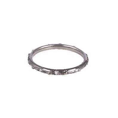 Artist: Anne-Marie Warburton 14K White Gold; Black Rhodium & Diamo...
