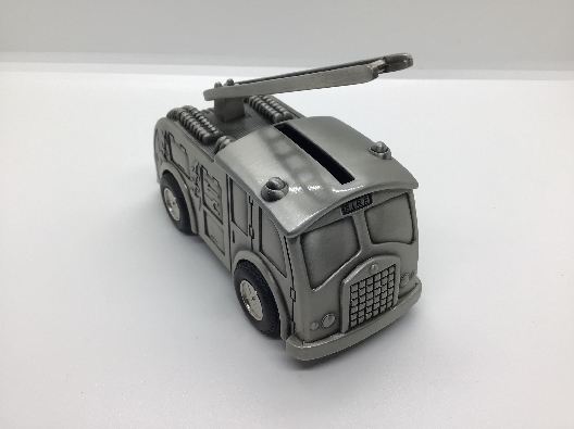 Fire Truck Bank Pewter Finish OTH