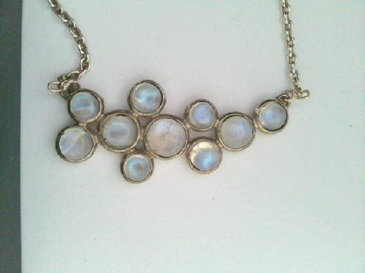 Sterling Clarkes Beach Moonstone w/rollo chain