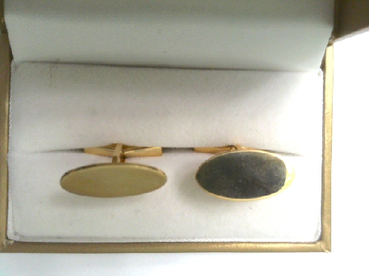 10K cuff links oval shape