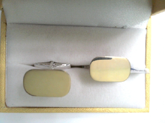 10kt WH rect cufflinks