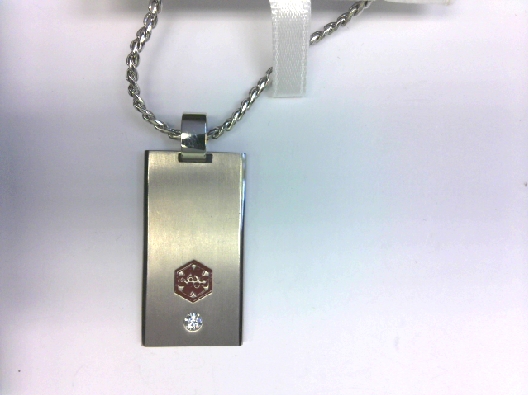 titanium w/cz; steel chain  OTH