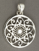 Sterling Silver Southern Gates round medium pendant 112 high including bale by 1 wide approxP182