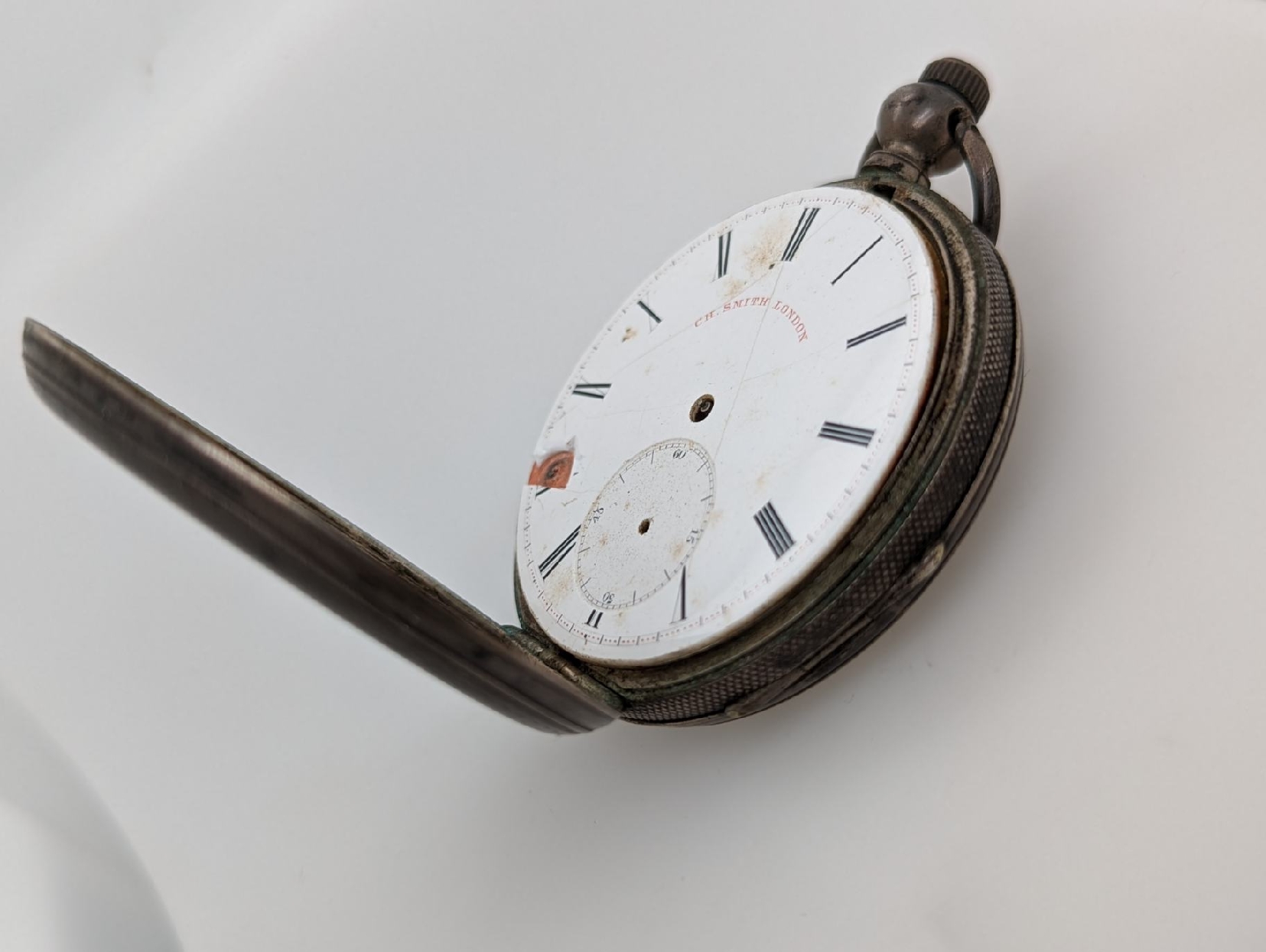 Antique Non-Functioning Silver Pocketwatch with Engraving Inside