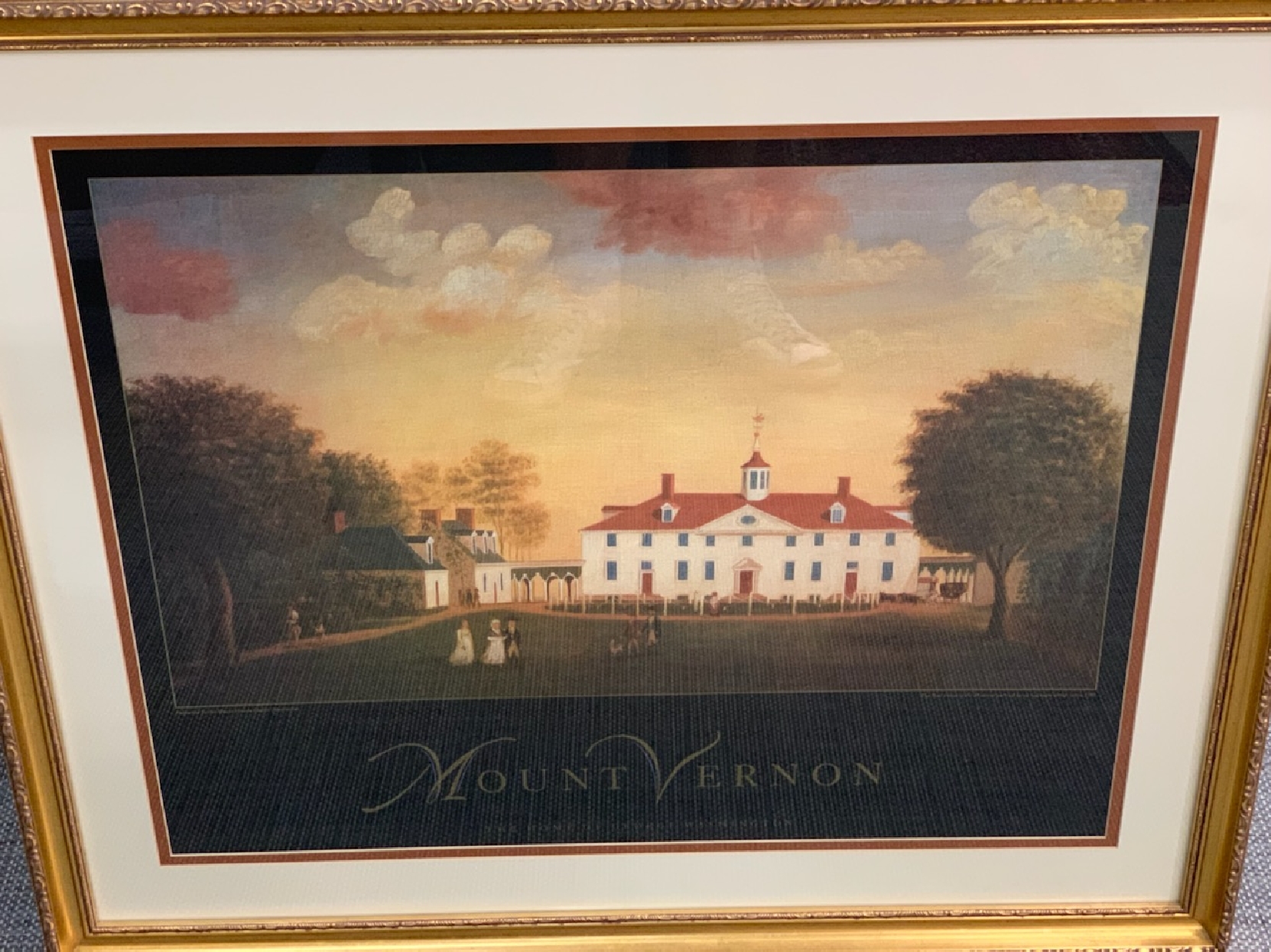 Mount Vernon Framed Historic Depiction Print