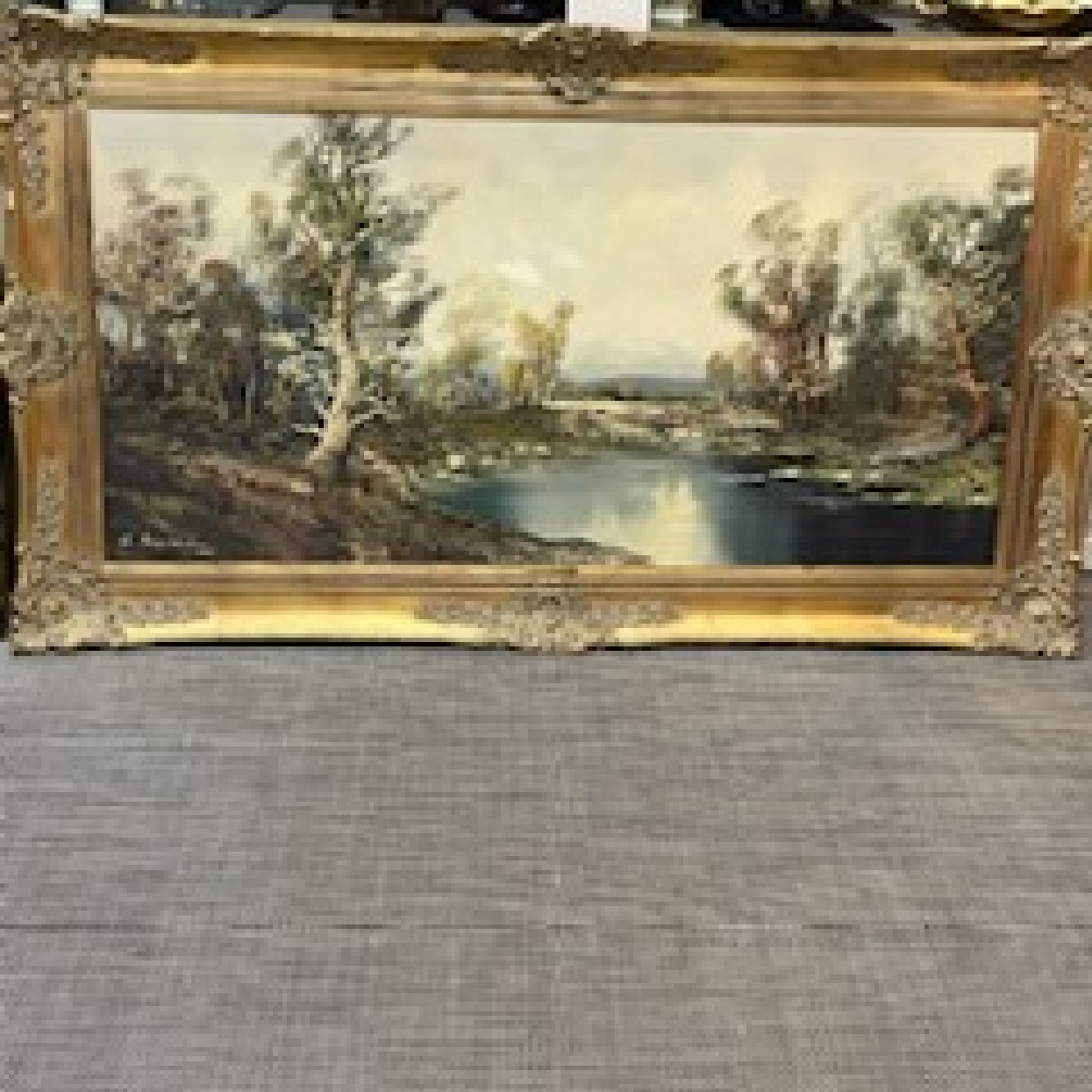 Large landscape Oil Painting by Otto Brantenberg Framed in Gold Ornate Frame
56   x 32  

About the artist: Born in Berlin; Germany. Landscapes are inspired by his childhood enamoration of the forest