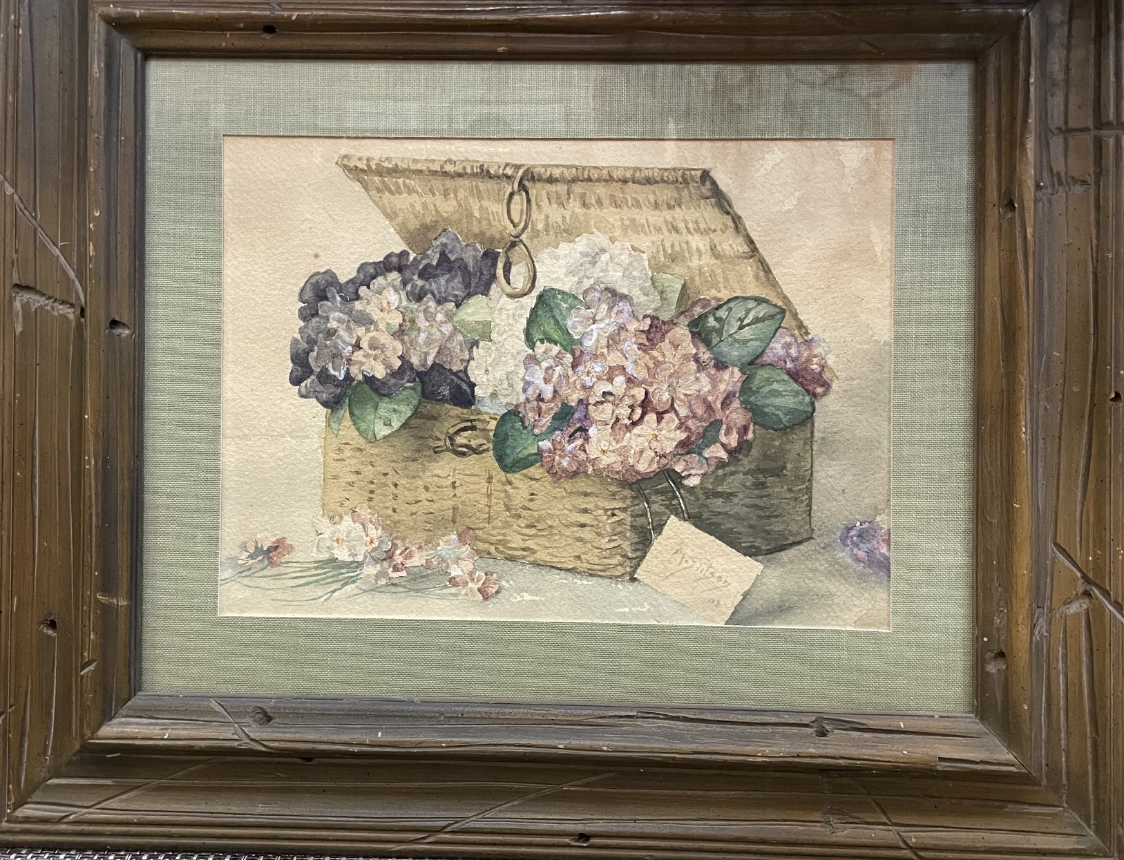 Watercolor Painting of Flowers in a Box
Framed