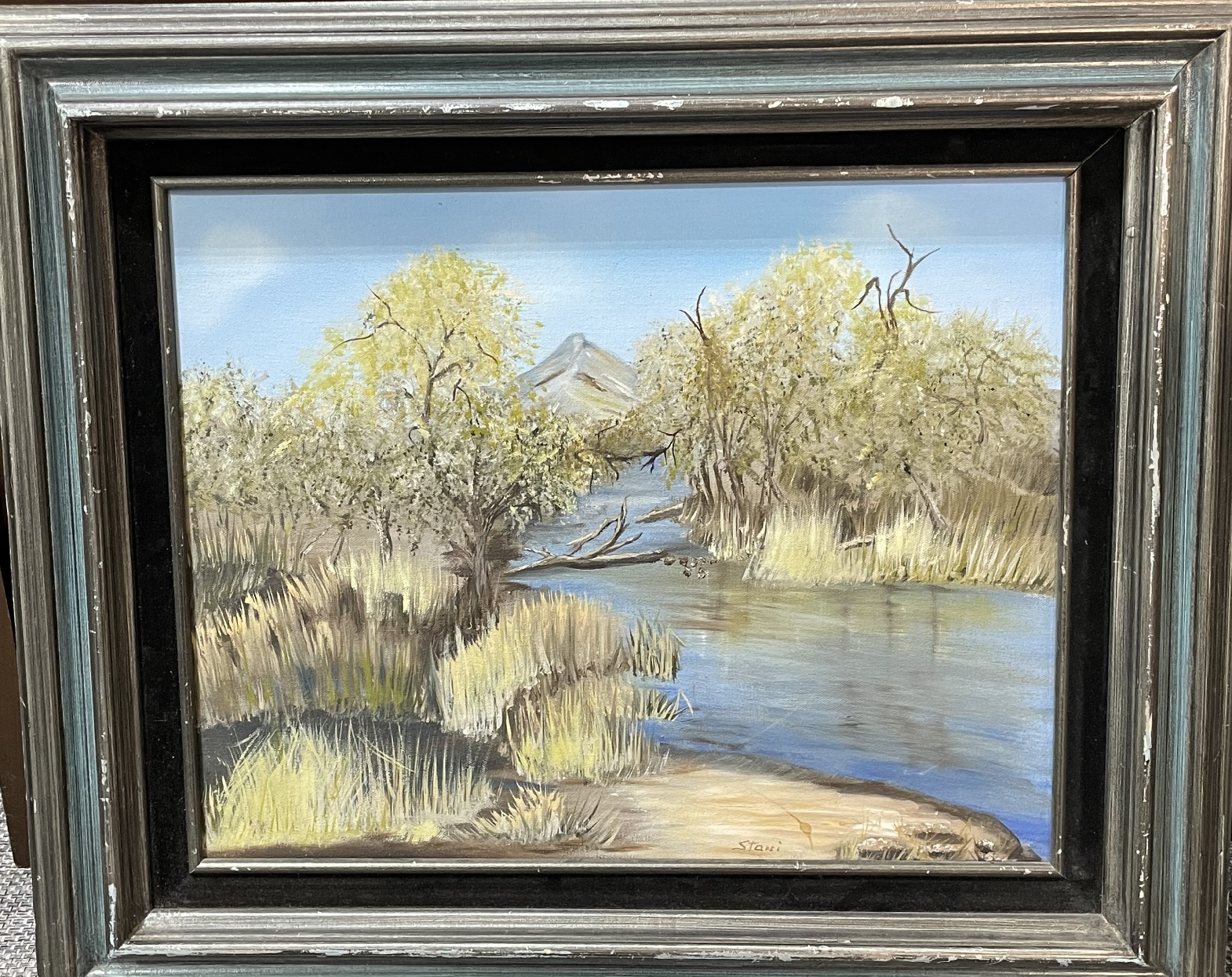   Owen s River   Oil Painting of River and Mountains 
Framed
Estanislada Mcpherson