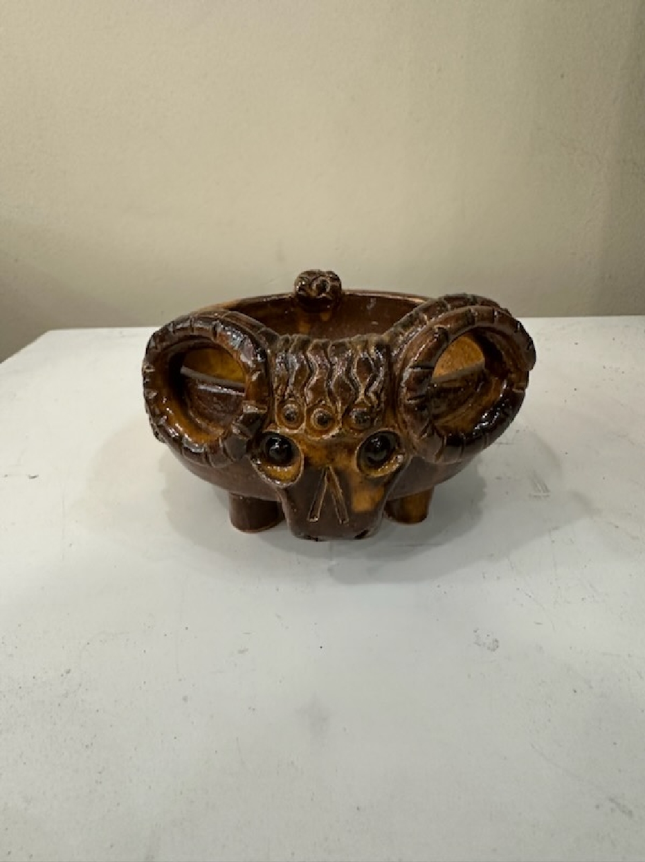 Clay Ram Decorative Bowl