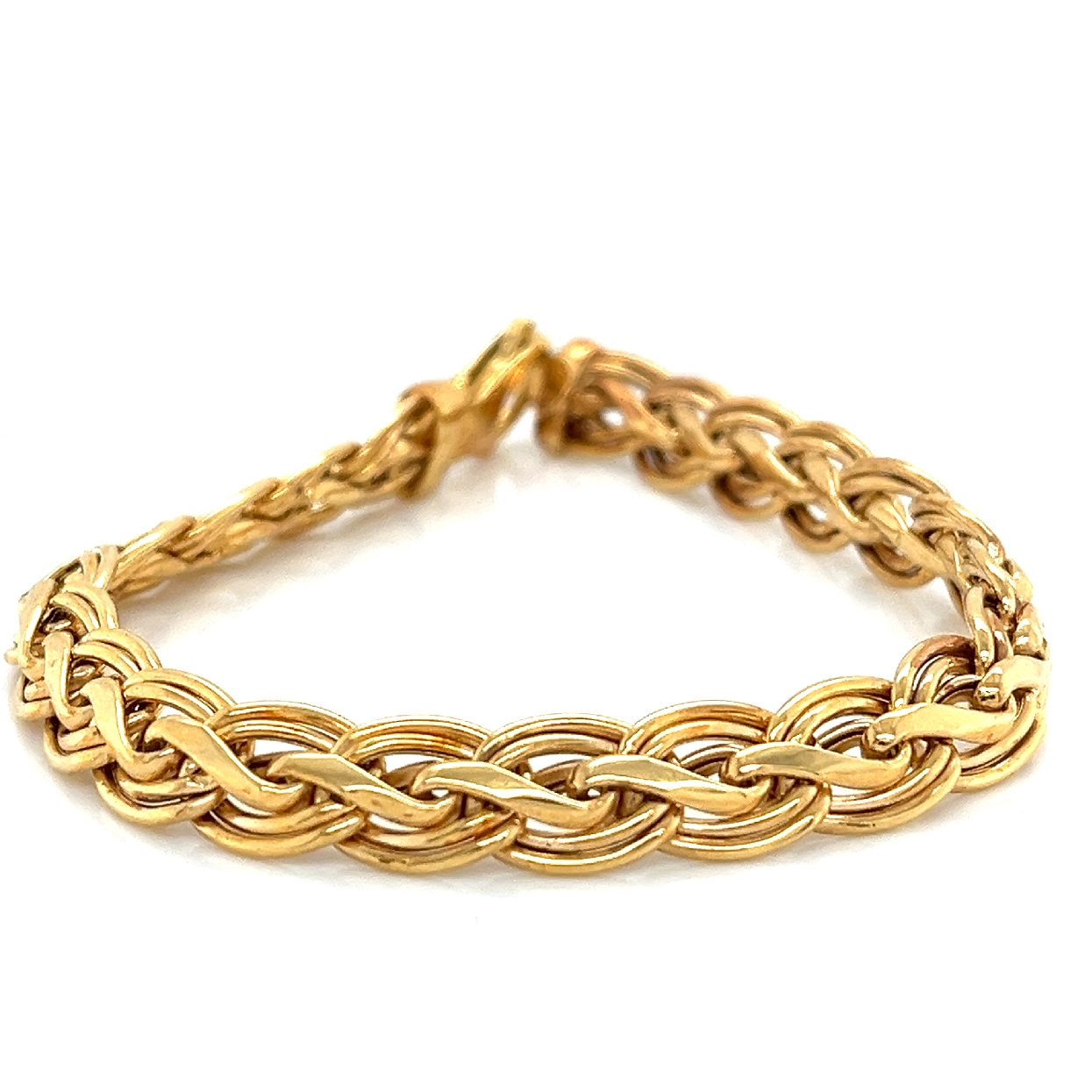 14kt twist braid bracelet 7.5 inches