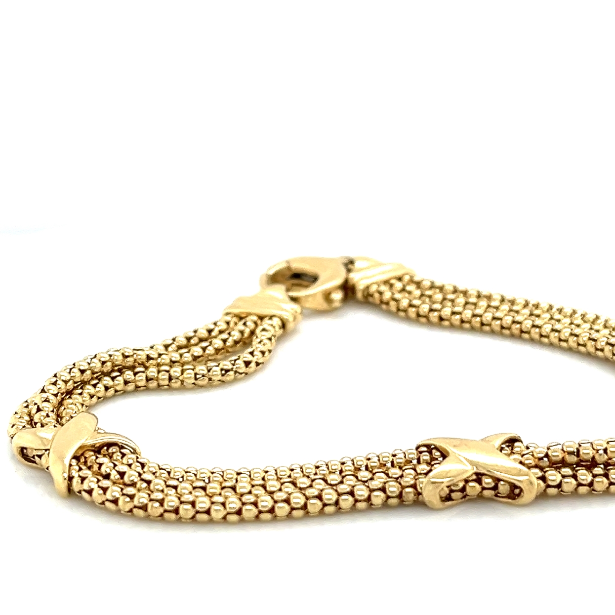 14kt yellow gold 7 inch triple cord   X   markers