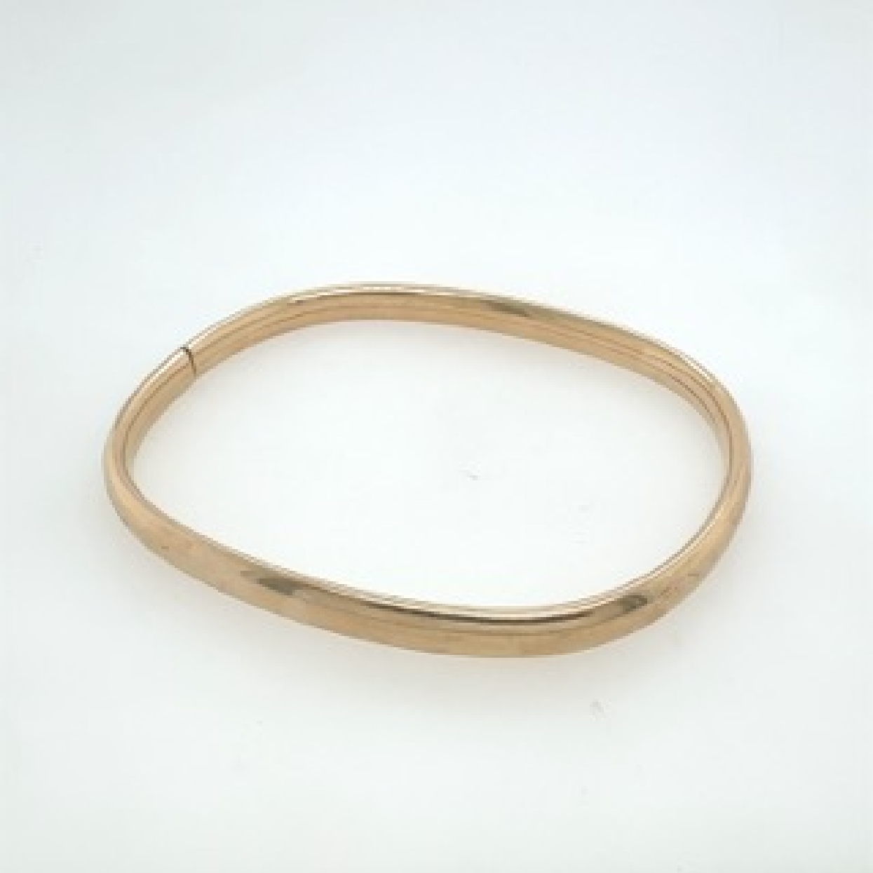9K Yellow Gold Rounded Square Bangle 