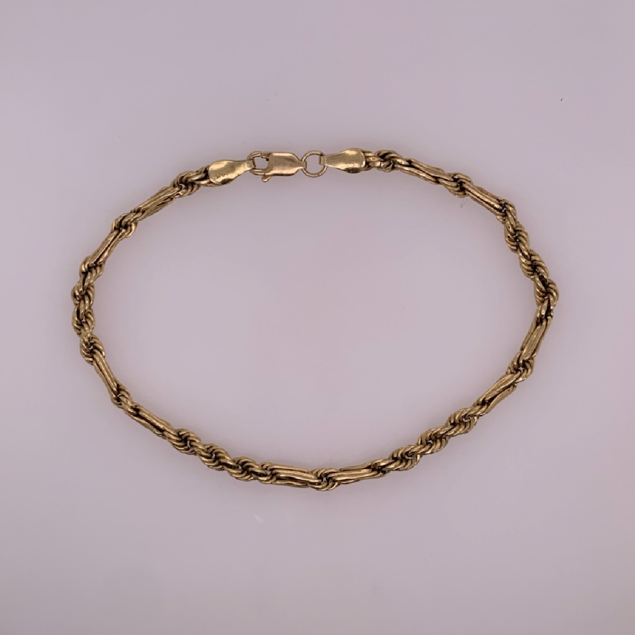 14k Yelllow Gold 8Inch Fancy Rope Bracelet