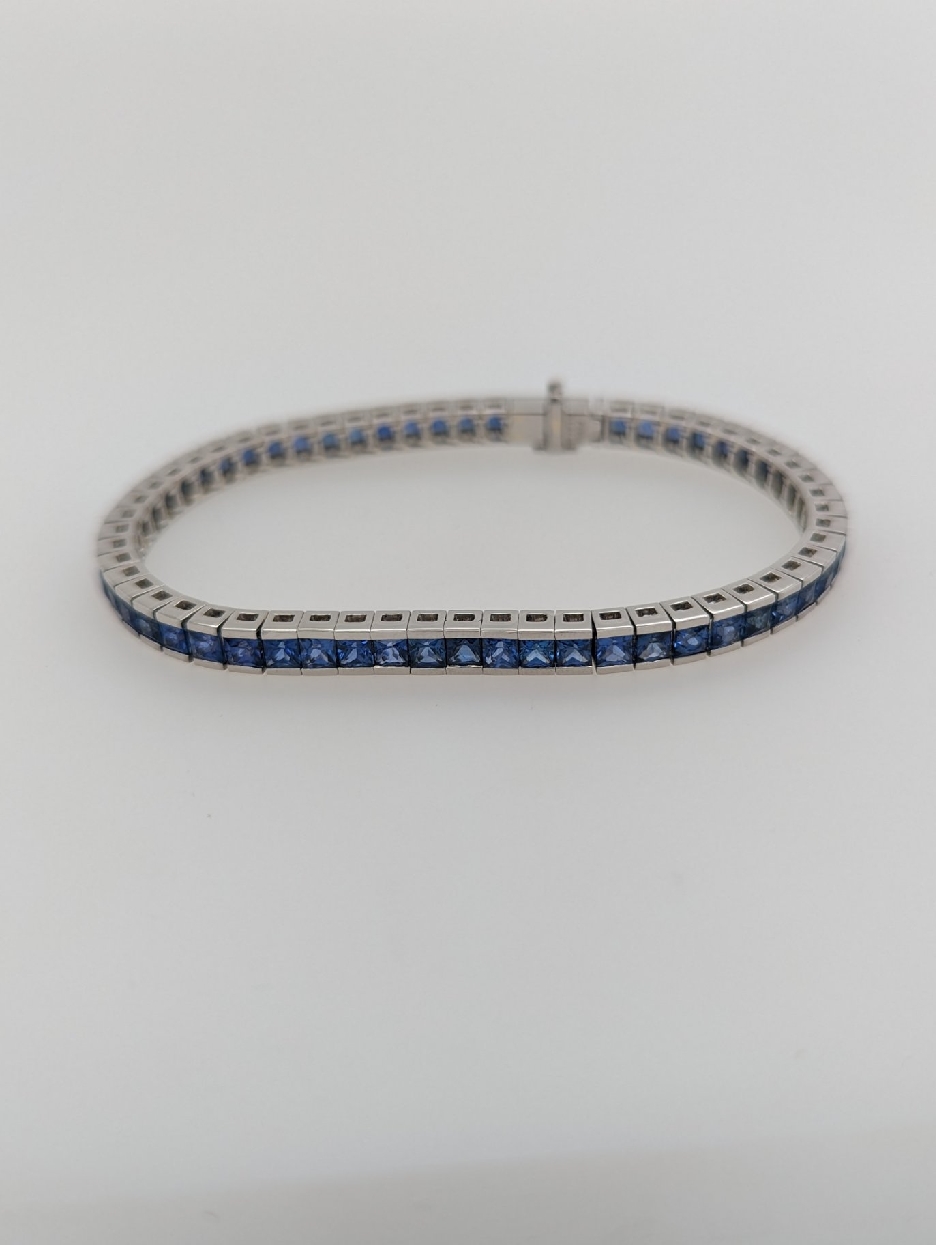 Platinum Channel Set Sapphire Line Bracelet; 7 inches
11.37CTTW