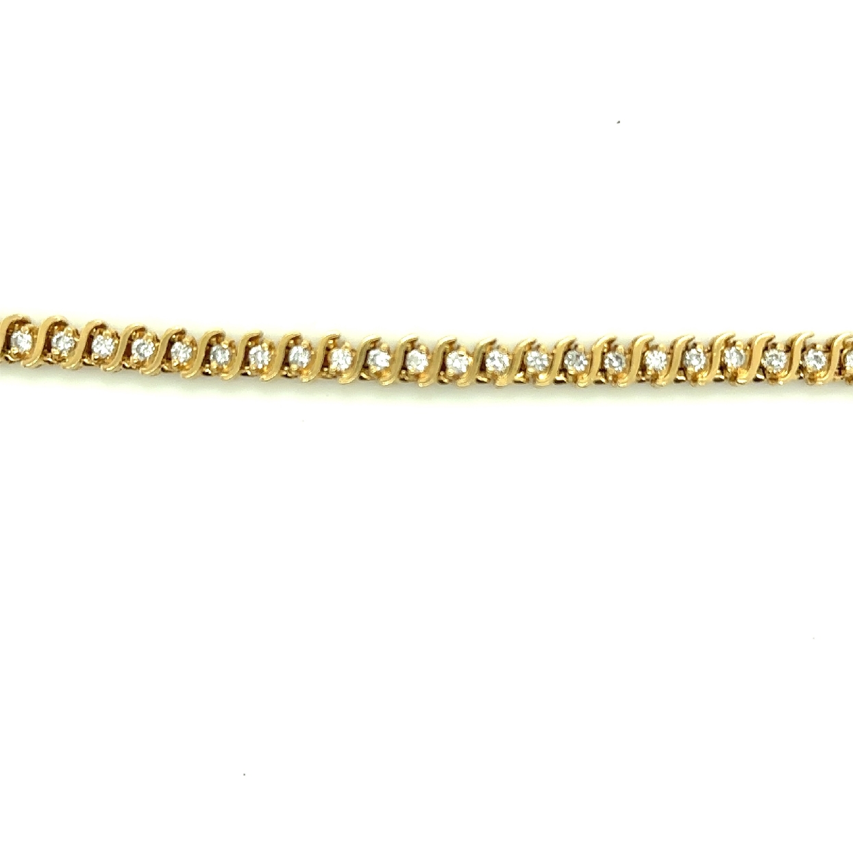 14K Yellow Gold Diamond Tennis Bracelet 
1.5CT 7  