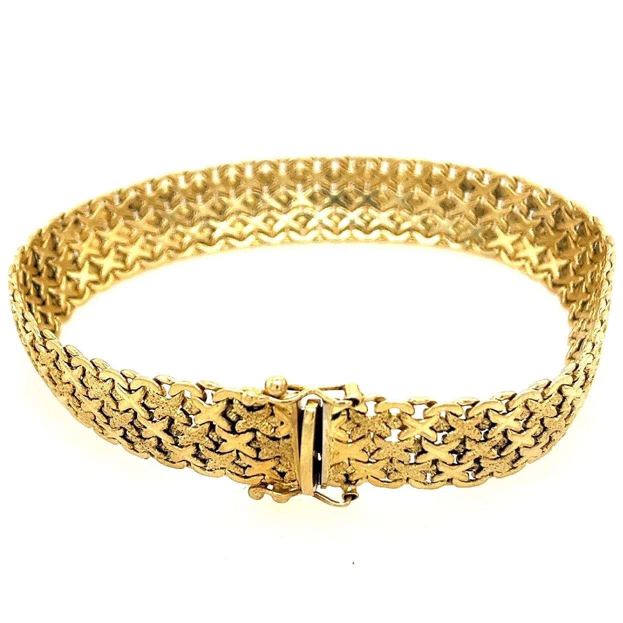14K Yellow Gold Woven Bracelet 8 Inches
