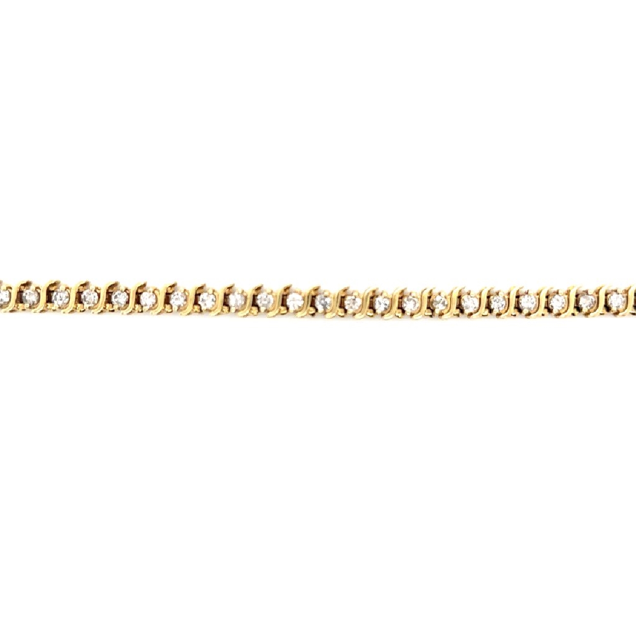 14K Yellow Gold Diamond Tennis Bracelet 7 Inches 

H-CT 
38 Diamonds