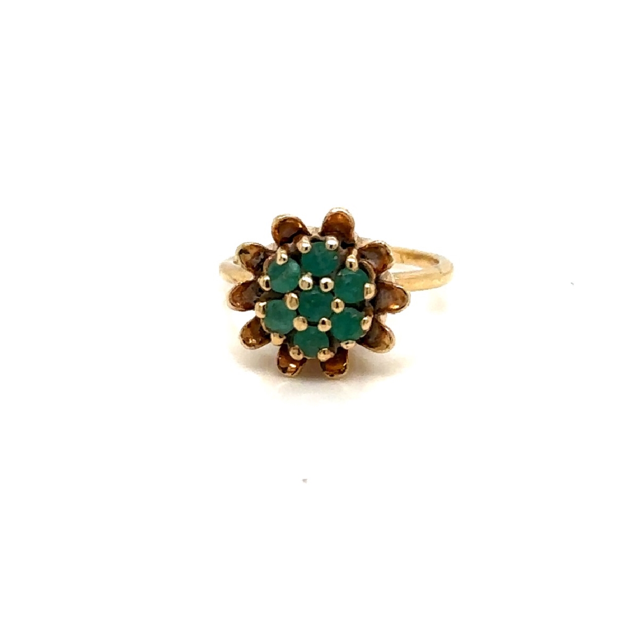 14K Emerald Floral Ring  

Size 5.5
