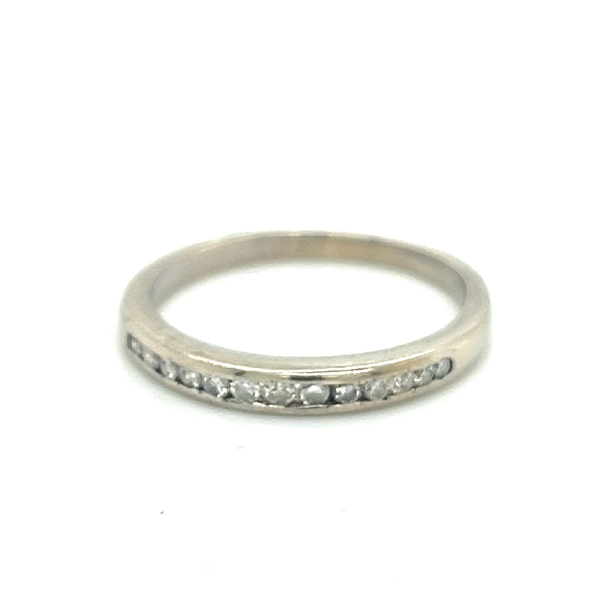 14K White Gold Ring with Chanel Set Diamonds .25ct