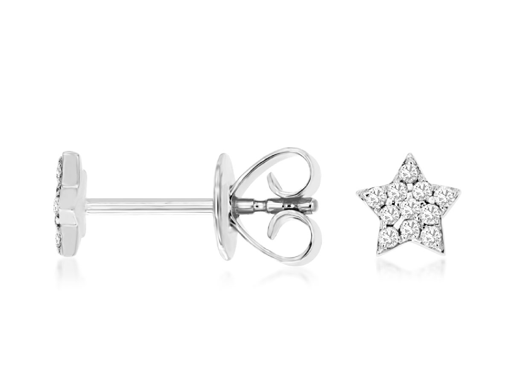 14K White Gold Diamond Star Stud Earrings
0.10CTTW