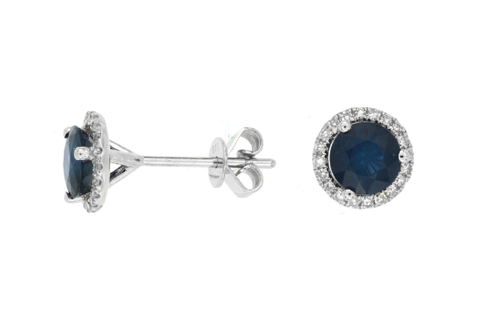14K White Gold Round Sapphire Stud Earrings with Diamond Halo

1.60cttw Sapphires
0.16cttw Diamonds 