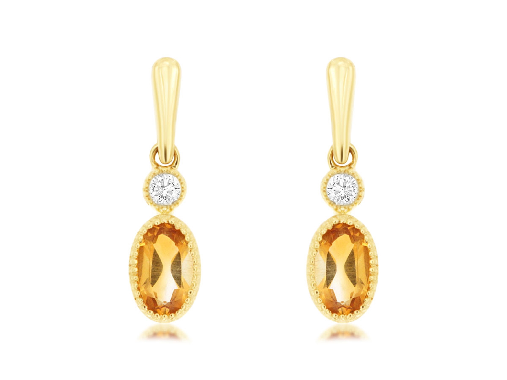14K Yellow Gold Citrine Drop Earrings with Diamond Accent
0.25CTTW Citrine
0.05CTTW Diamonds