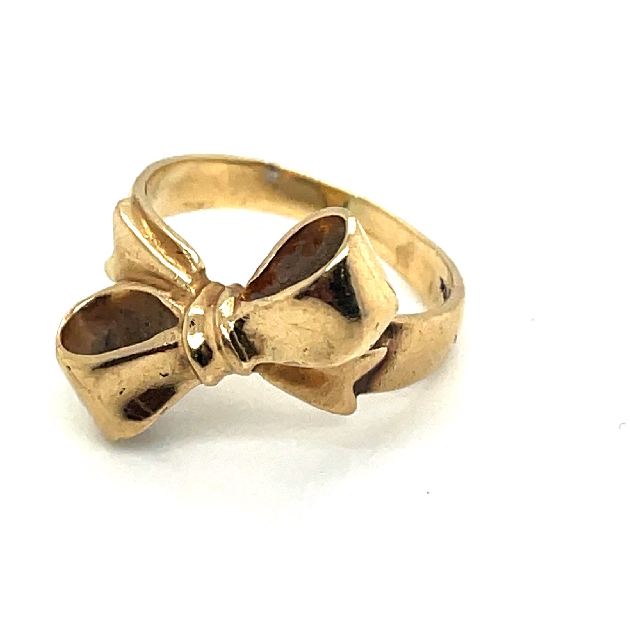 10K Yellow Gold Bow Ring Size 3.75