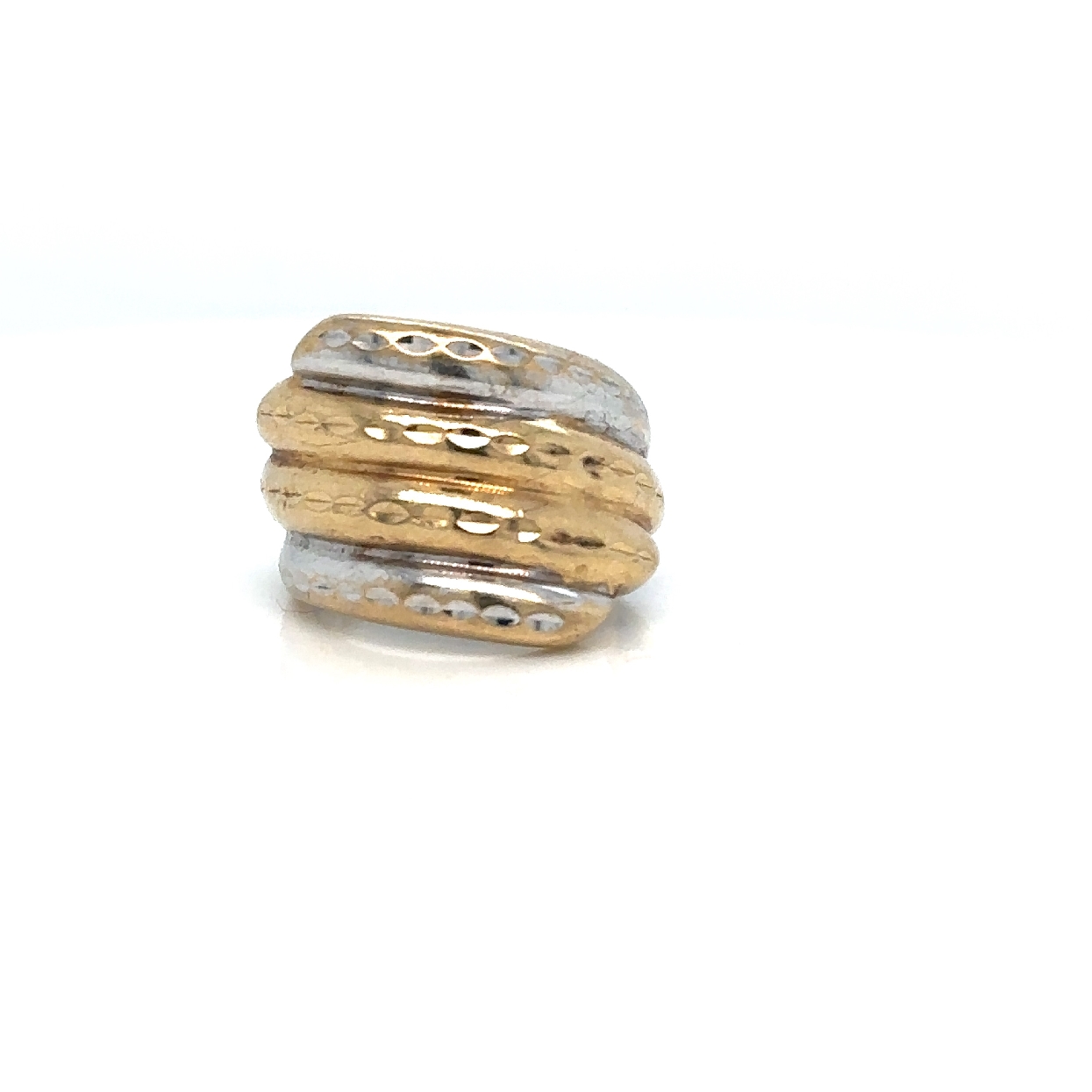 10K Yellow and Gold Textured Bypass Ring

Size 7