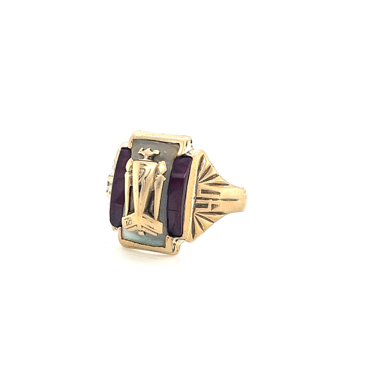 10K Yellow Gold and Sterling Silver class ring size 9 