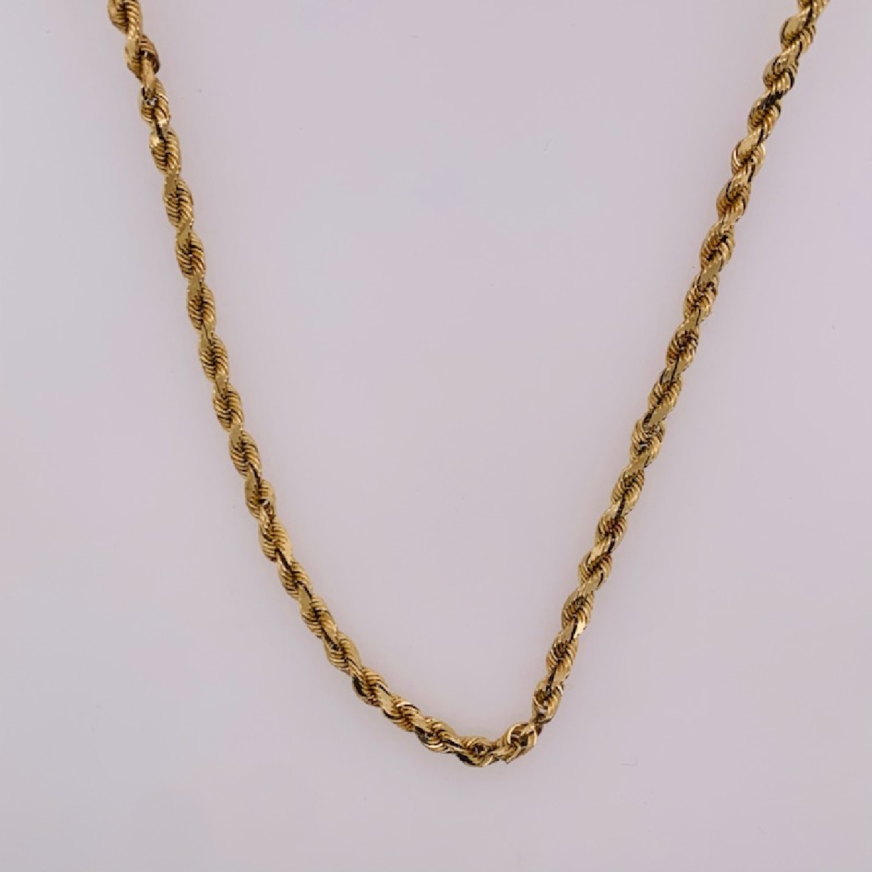 14K Yellow Gold 3mm Vintage Silk Rope Chain 20 Inches