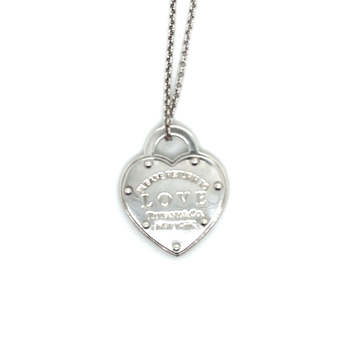 Sterling Silver Tiffany&Co Return to Love Heart Shaped Necklace 