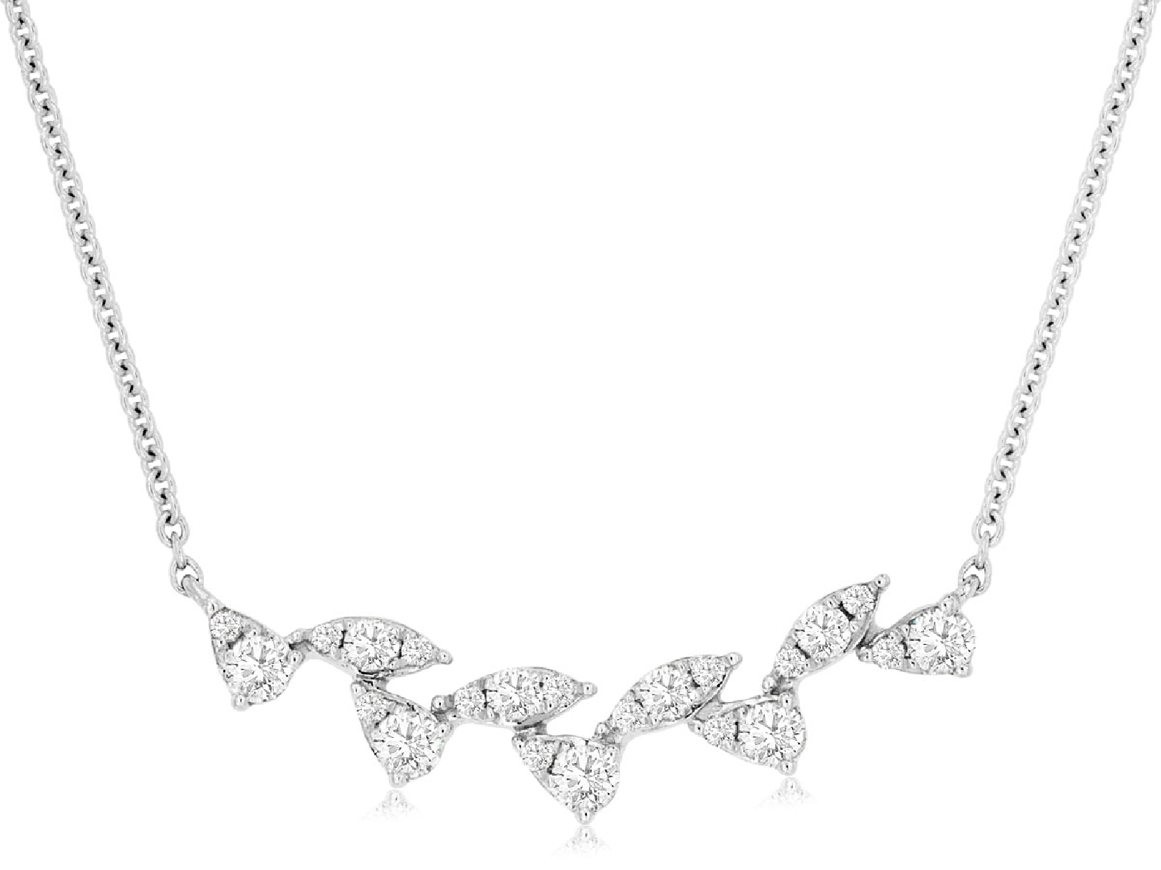 Diamond Leaf Necklace
0.35ct

16 Inches; Adjustable Length 