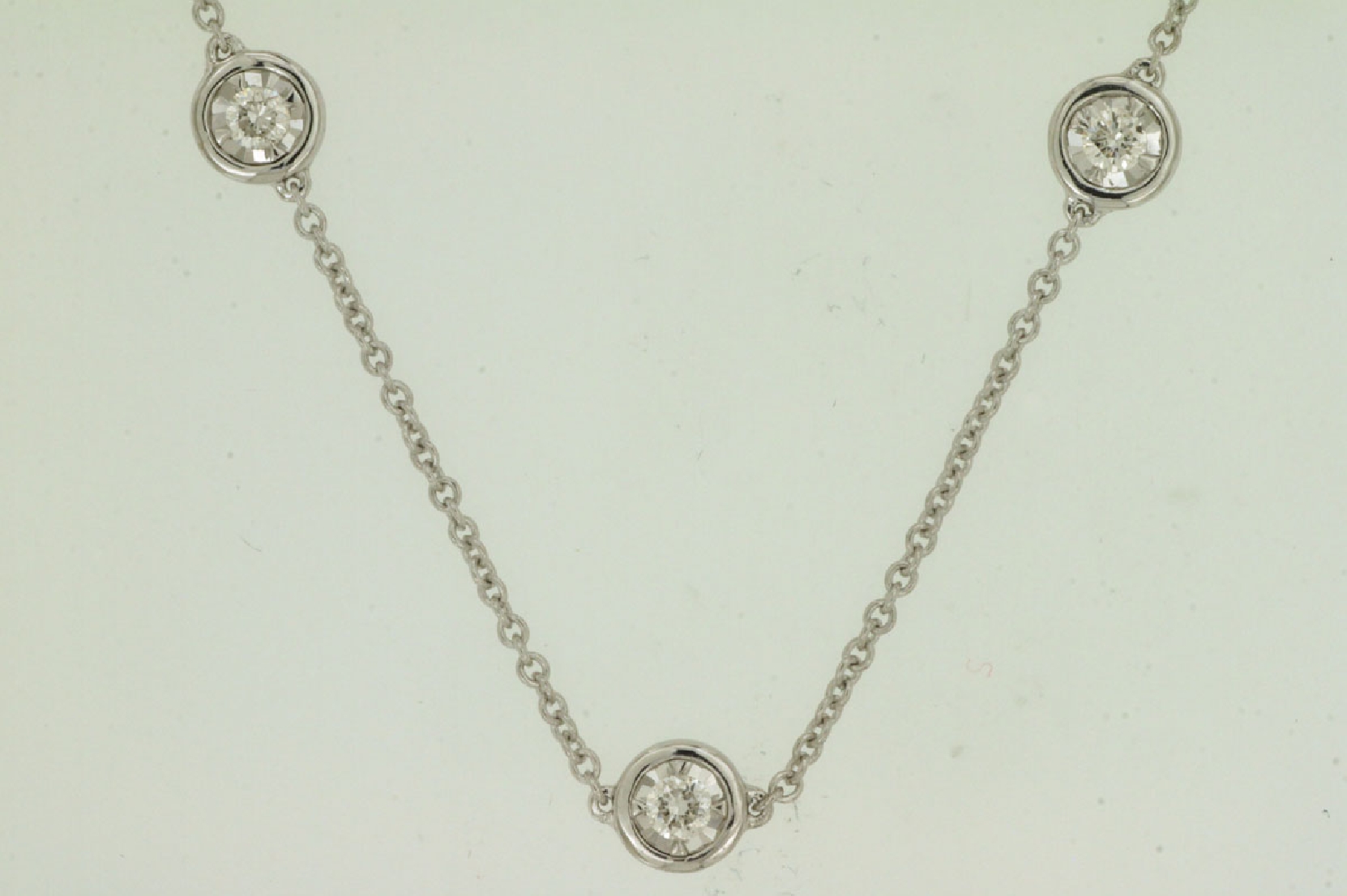14K White Gold Diamond Station Necklace
0.50ct

18 Inches 