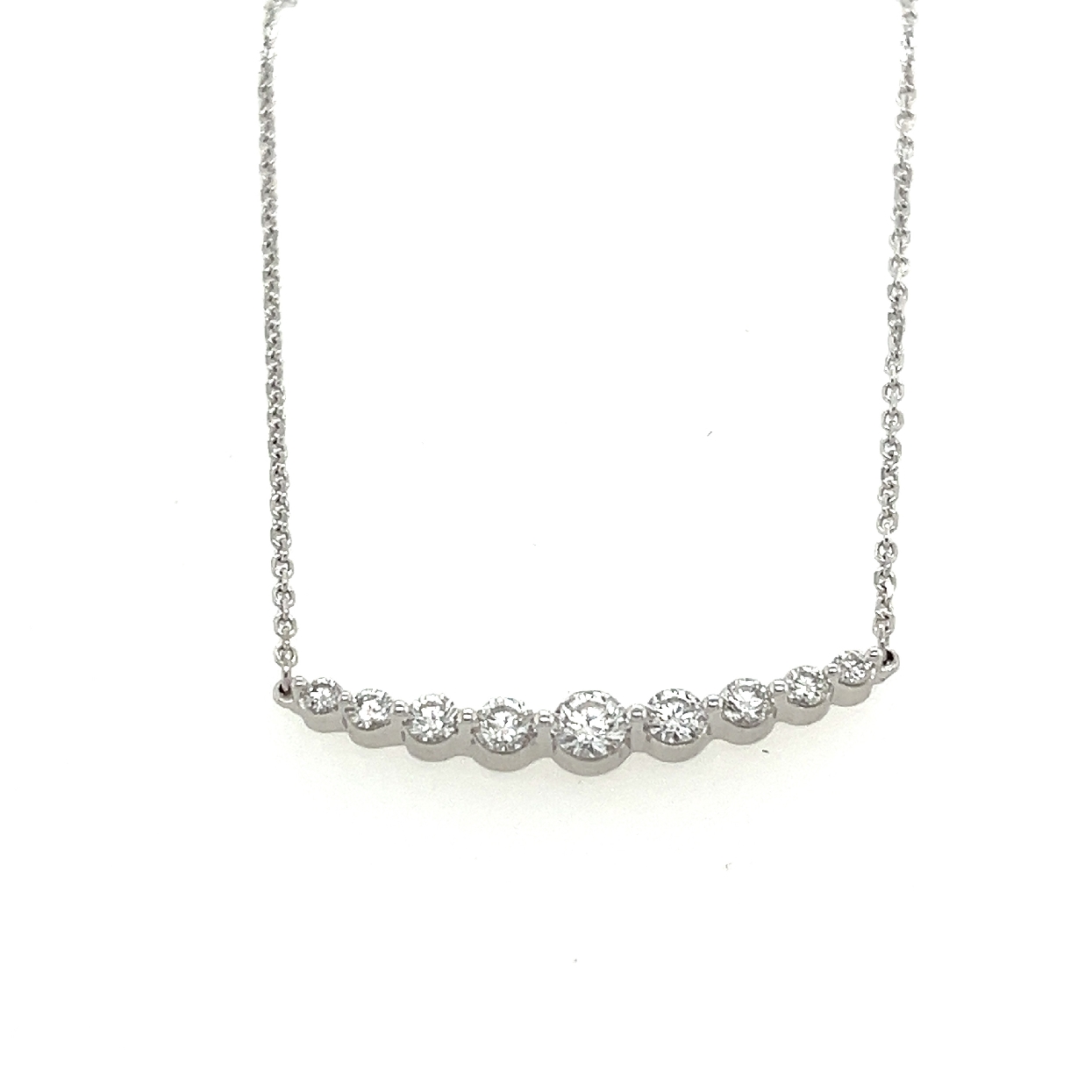 18 inch White Gold Graduated Diamond Necklace .5 ct