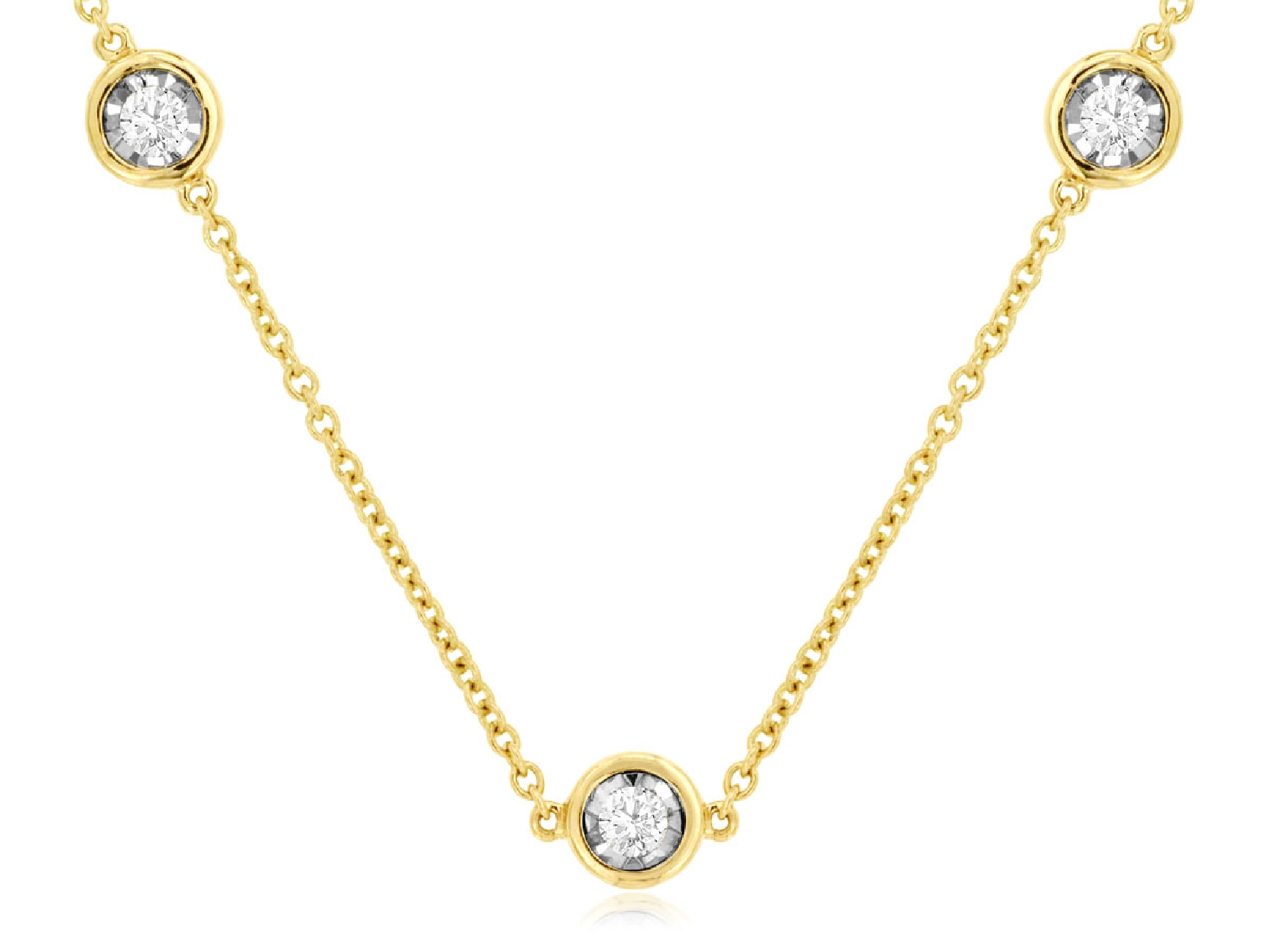 14K Yellow Gold Diamond Station Necklace
0.50ct

18 Inches 