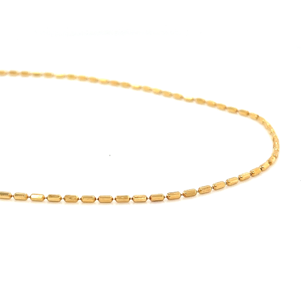 14kt yellow gold 22 inch bead link chain