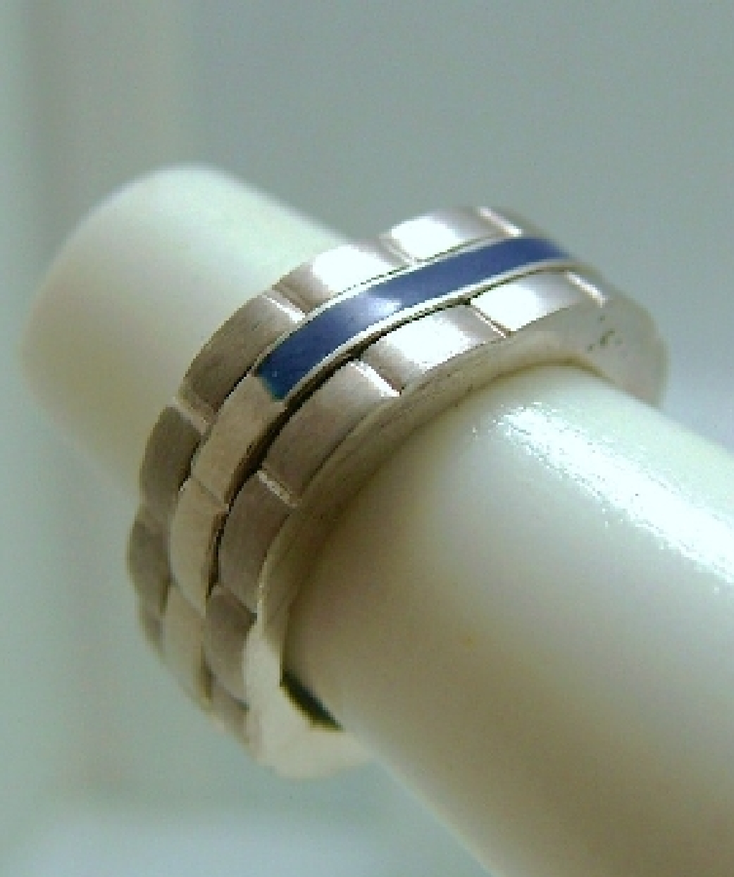 Platinum pinkie ring made to match Omega Sea Master watch. 