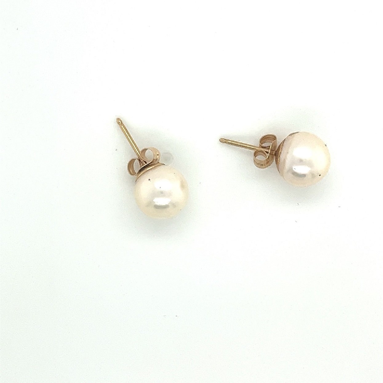 14K Yellow Gold 8.26MM Pearl Studs 