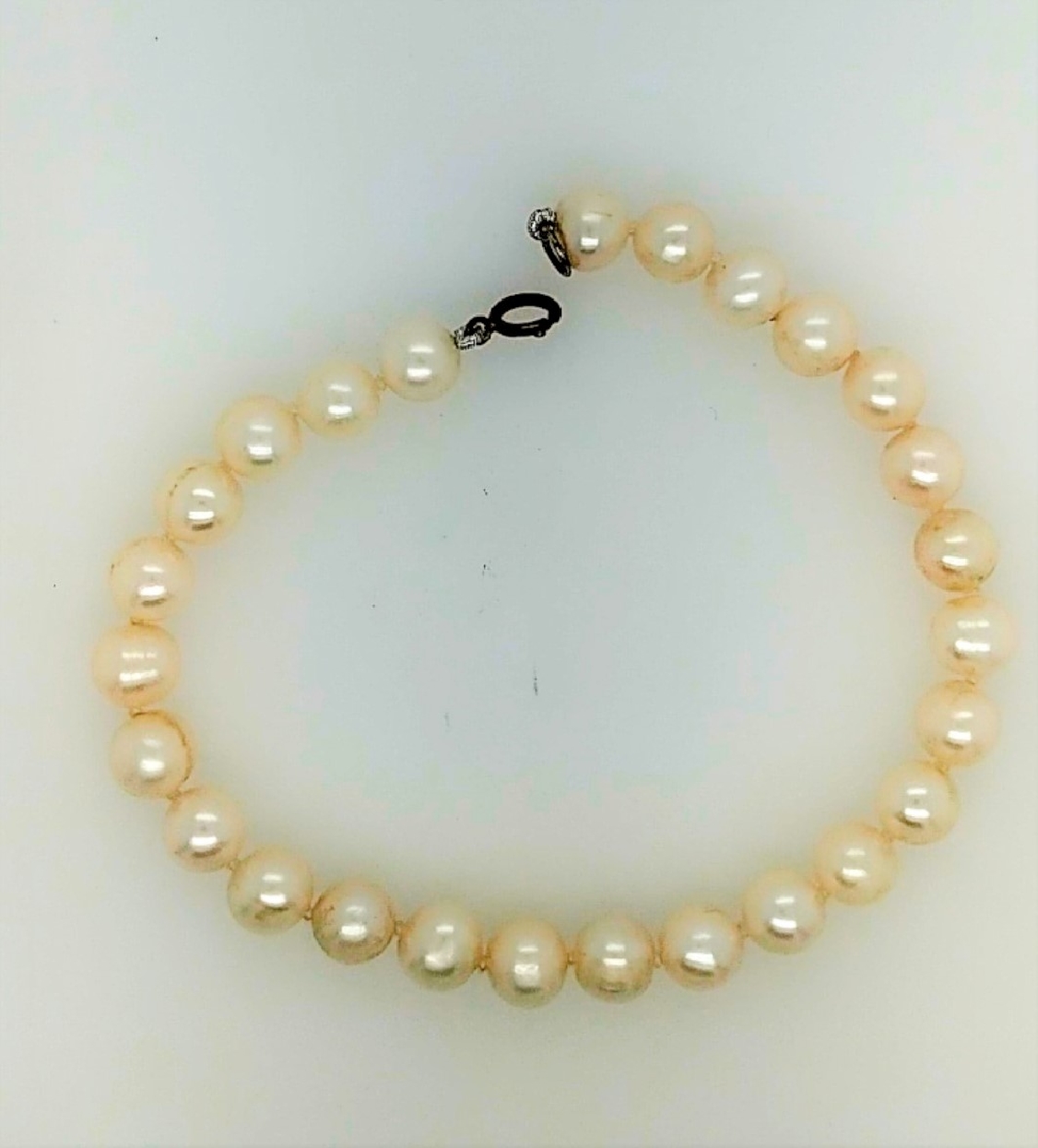 Single Strand pearl bracelet with SS clasp 8  