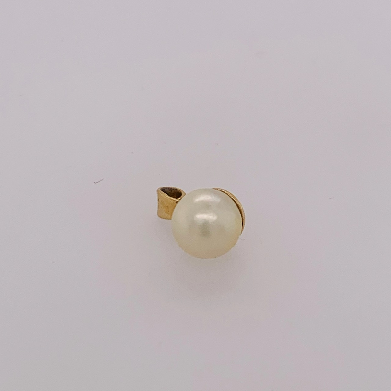 14K Yellow Gold 6mm Solitaire Pearl Pendant 