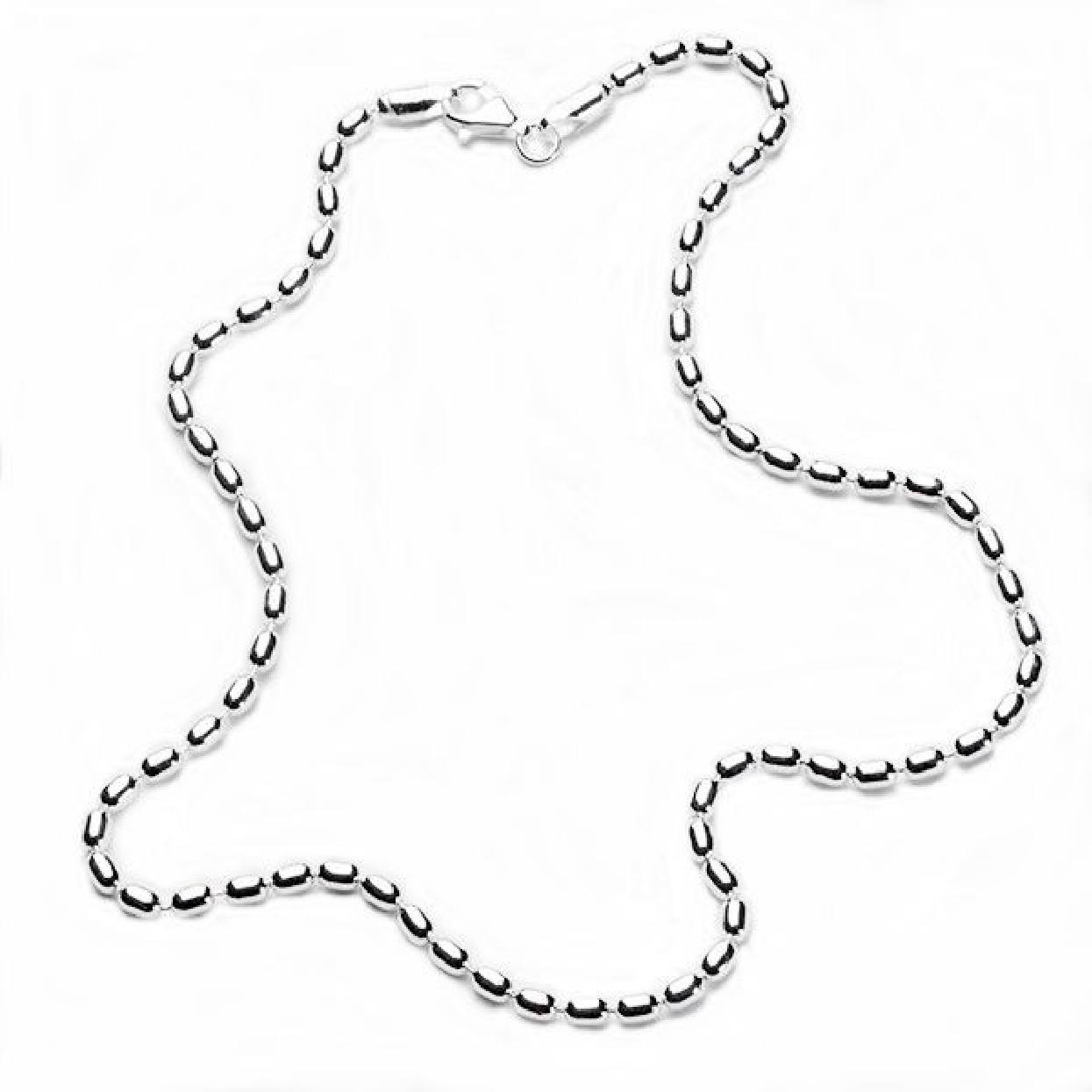 24 +2   Sterling silver rice bead 300 gauge necklace. 
KAR511/24+2.