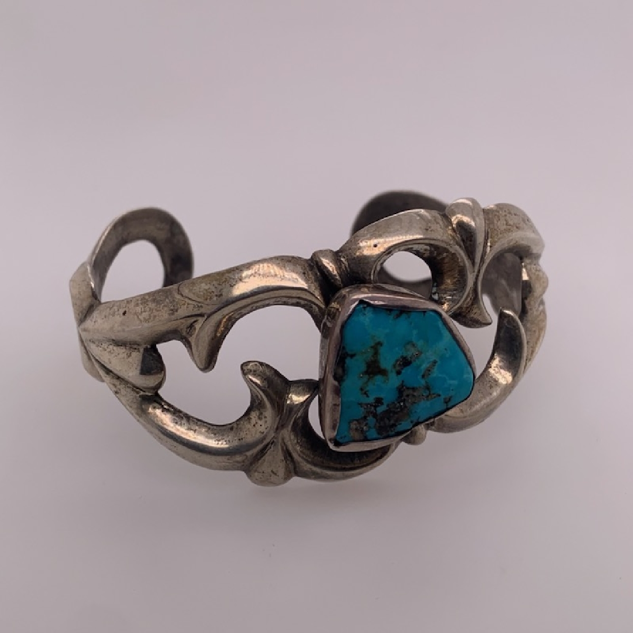 Sterling Silver Southwestern Turquoise Abstract Cuff
