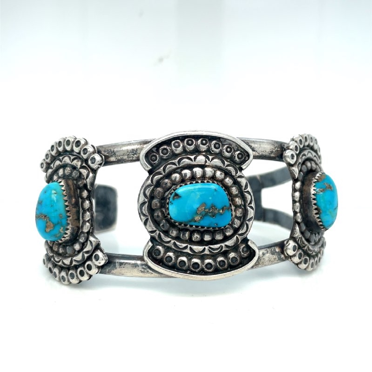 Sterling Silver Cuff Bracelet with Turquoise