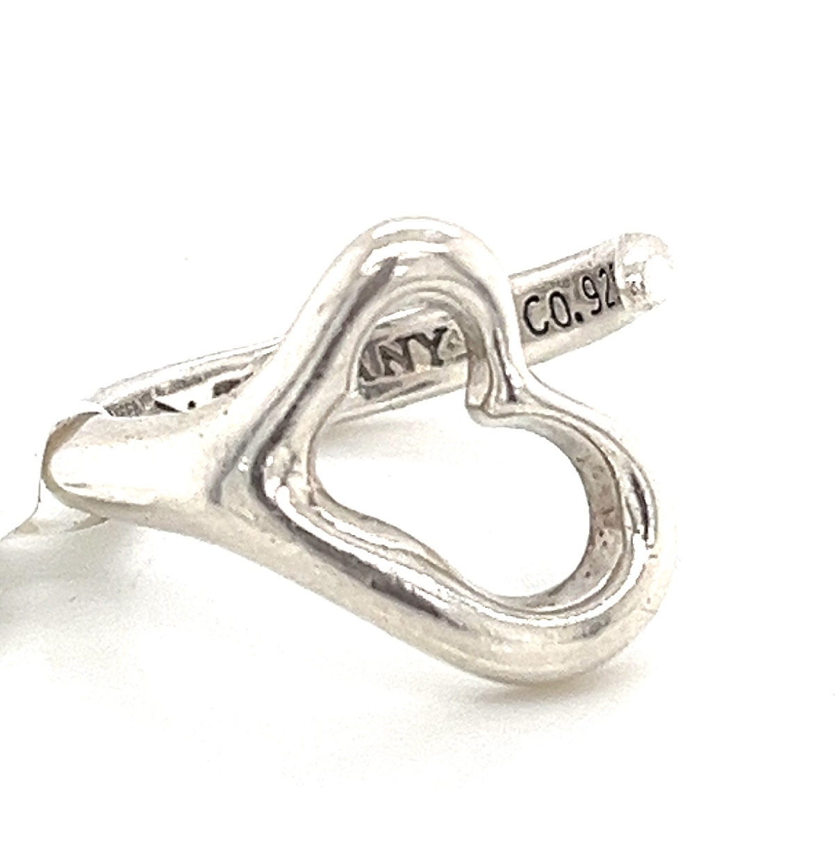 Tiffany & Co. Elsa Peretti Open Heart Ring in Sterling Silver Size 6
