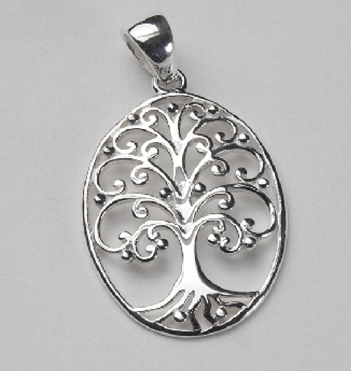 Sterling Silver Southern Gates Live Oak small oval pendant. 1-3/8   high including bale by 7/8   wide (approx.) P207
